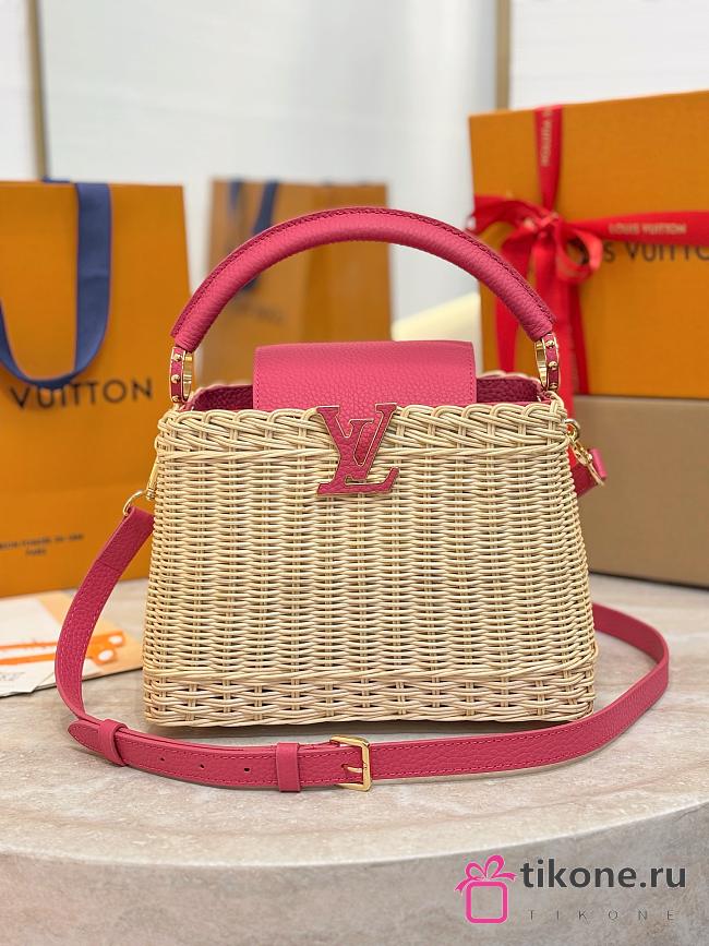 LV Capucines BB Taurillon and Rattan Pink - 27x17.3x9cm - 1