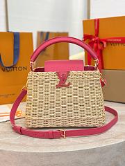 LV Capucines BB Taurillon and Rattan Pink - 27x17.3x9cm - 5