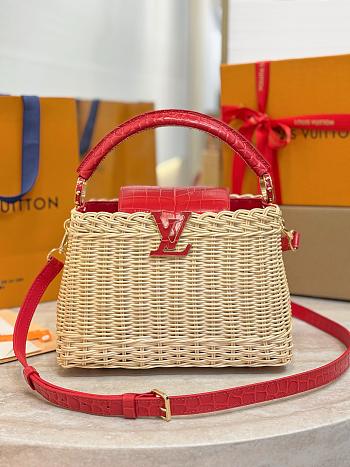 LV Capucines BB Crocodile and Rattan Red - 27x17.3x9cm