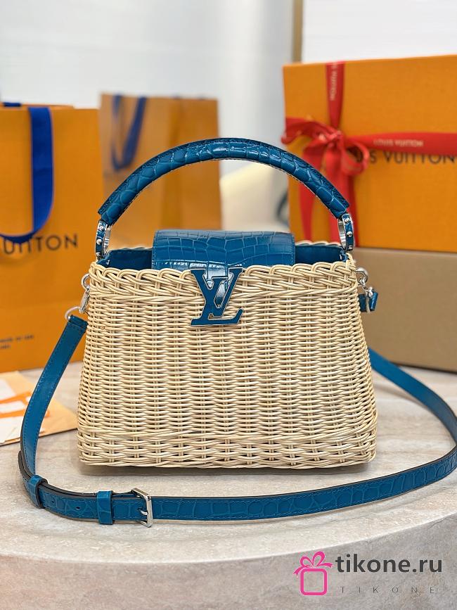 LV Capucines BB Crocodile and Rattan Blue - 27x17.3x9cm - 1