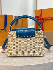 LV Capucines BB Crocodile and Rattan Blue - 27x17.3x9cm - 4