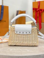 LV Capucines Mini Crocodile and Rattan White - 21x14x8cm - 6