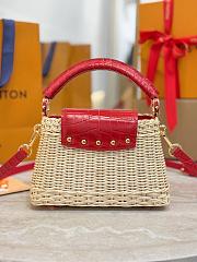 LV Capucines Mini Crocodile and Rattan Red - 21x14x8cm - 2
