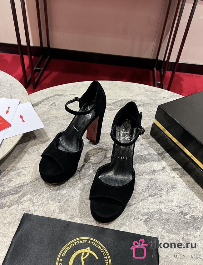Christian Louboutin Sandaloo 130mm Sandals Suede Black - 1