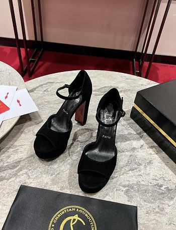 Christian Louboutin Sandaloo 130mm Sandals Suede Black