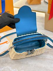 LV Capucines Mini Crocodile and Rattan Blue - 21x14x8cm - 5