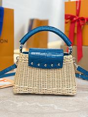 LV Capucines Mini Crocodile and Rattan Blue - 21x14x8cm - 2