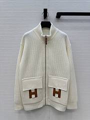 Hermes Wool Knit Jacket White - 4