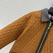 Celine Quilted Jacket In Suede Caramel/ Dark Khaki - 6