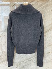Miumiu Cashmere Half Zipper Sweater Slate Gray - 4
