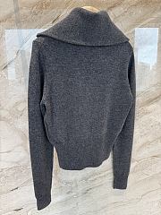 Miumiu Cashmere Half Zipper Sweater Slate Gray - 5