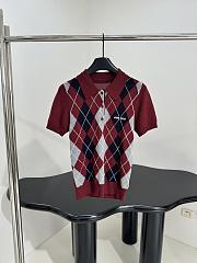 Miumiu Wool Polo Shirt Burgundy  - 1