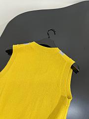 Miumiu Argyle Intarsia Cashmere Vest Yellow - 6