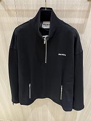 Miumiu Cotton Fleece Zipper Sweatshirt Black  - 5