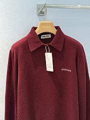 Miumiu Cashmere Polo Sweater Amaranth Red - 4