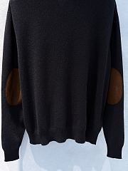 Miumiu Cashmere And Leather Zipper Sweater Navy  - 6