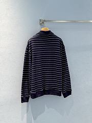 Miumiu Striped Zipper Polo Shirt Blue/White  - 2