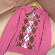 Miumiu Cashmere Half Zipper Polo Shirt Pink - 6