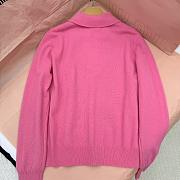 Miumiu Cashmere Half Zipper Polo Shirt Pink - 5