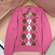 Miumiu Cashmere Half Zipper Polo Shirt Pink - 4