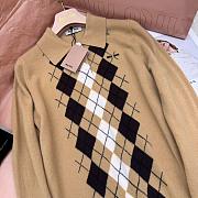 Miumiu Cashmere Half Zipper Polo Shirt Brown - 6