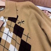 Miumiu Cashmere Half Zipper Polo Shirt Brown - 4