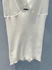Miumiu Cotton Knit Top White  - 4
