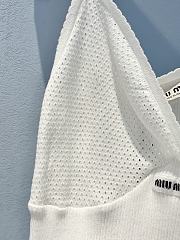 Miumiu Cotton Knit Top White  - 6