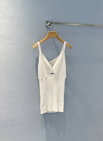 Miumiu Cotton Knit Top White 