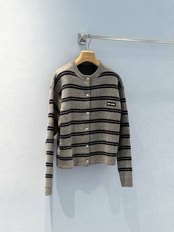 Miumiu Shetland Knit Cardigan Grey/Blue