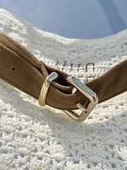 Miumiu Cotton And Suede Bandana Top Natural  - 4