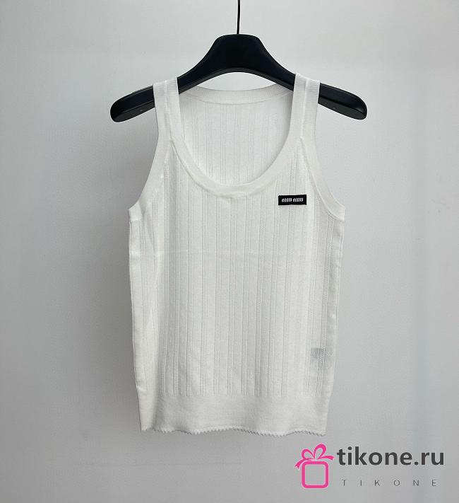 Miumiu Cashmere And Silk Tank Top White  - 1