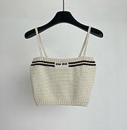 Miumiu Cotton Knit Top Natural  - 1
