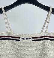 Miumiu Cotton Knit Top Natural  - 2