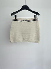 Miumiu Cotton Knit Miniskirt Natural  - 1
