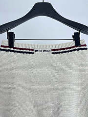 Miumiu Cotton Knit Miniskirt Natural  - 5