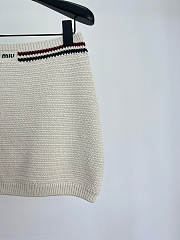 Miumiu Cotton Knit Miniskirt Natural  - 2