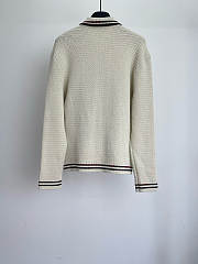 Miumiu Cotton Knit Zipper Cardigan Natural  - 3