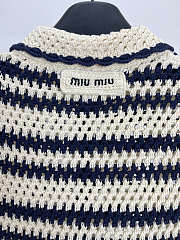 Miumiu Cotton Cardigan Natural/Blue - 4