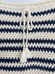 Miumiu Cotton Miniskirt Natural/Blue - 6
