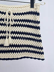 Miumiu Cotton Miniskirt Natural/Blue - 2