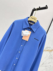 Miumiu Cotton Pique Shirt Periwinkle Blue - 6