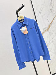 Miumiu Cotton Pique Shirt Periwinkle Blue - 3