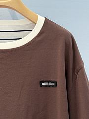 Miumiu Reversible T-shirt In Cotton Brown - 3