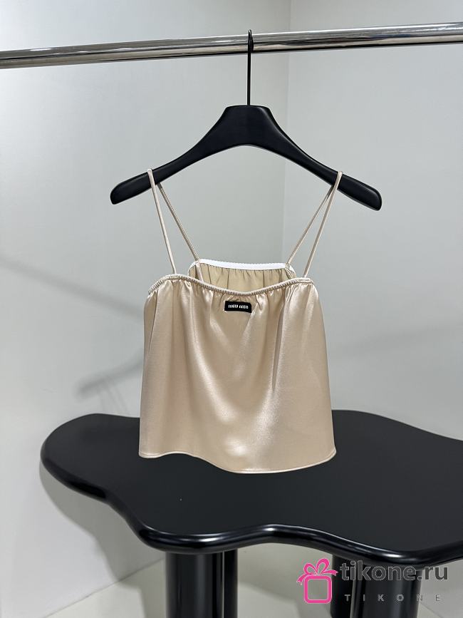 Miumiu Satin Top Desert Beige - 1