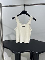 Miumiu Lace-trimmed Cotton Tank Top In White - 1