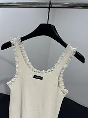 Miumiu Lace-trimmed Cotton Tank Top In White - 5