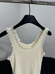 Miumiu Lace-trimmed Cotton Tank Top In White - 4