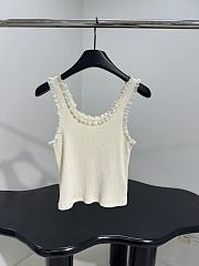 Miumiu Lace-trimmed Cotton Tank Top In White - 2