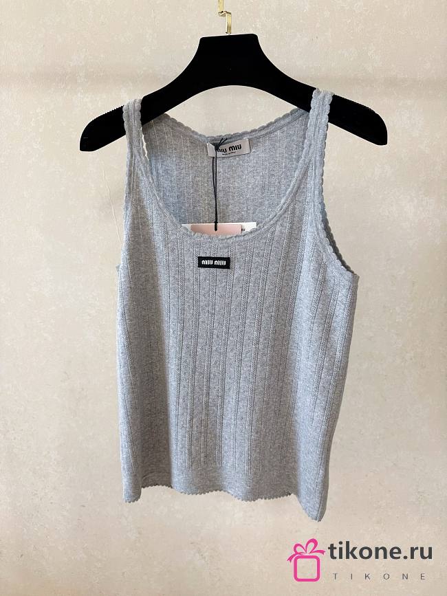 Miumiu Cotton Tank Top Grey  - 1